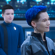 Ian Alexander as Gray, with del Barrio’s Adira in the background.